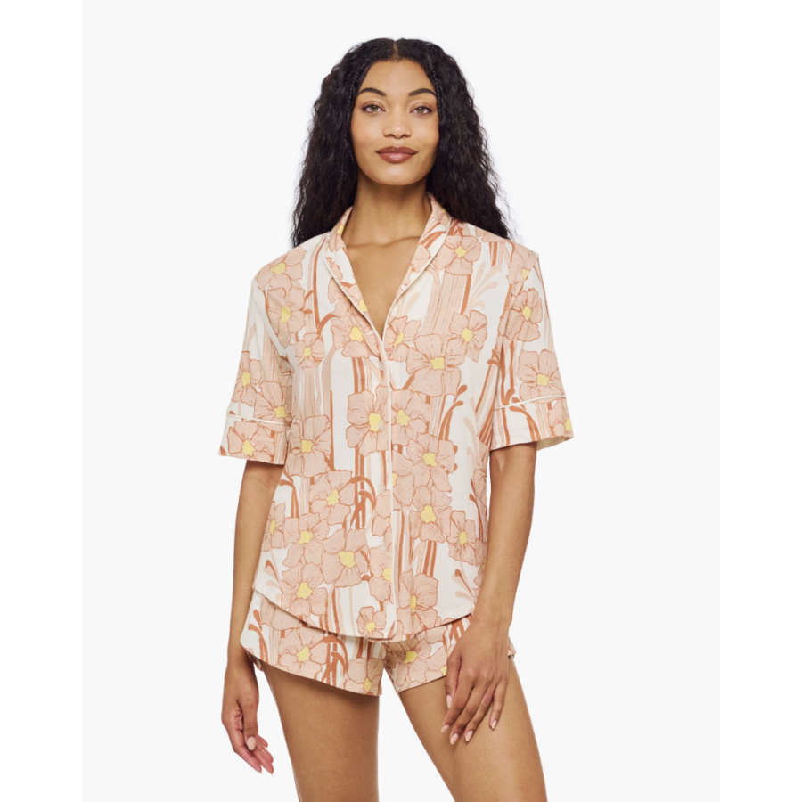 Pima Lusso Printed Short Sleeve & Shorts PJ Set