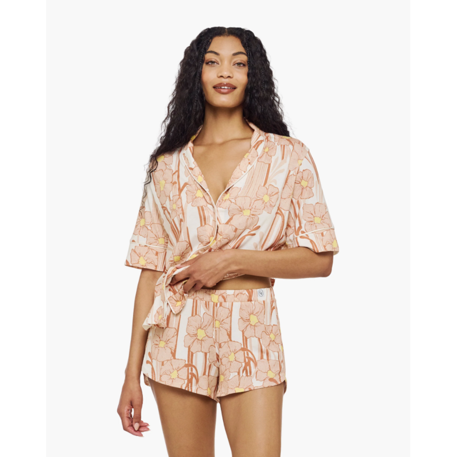 Pima Lusso Printed Short Sleeve & Shorts PJ Set