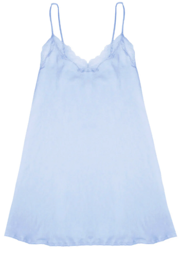 Organic Cotton With Lace Trimmed Chemise With Adjustable Strap 