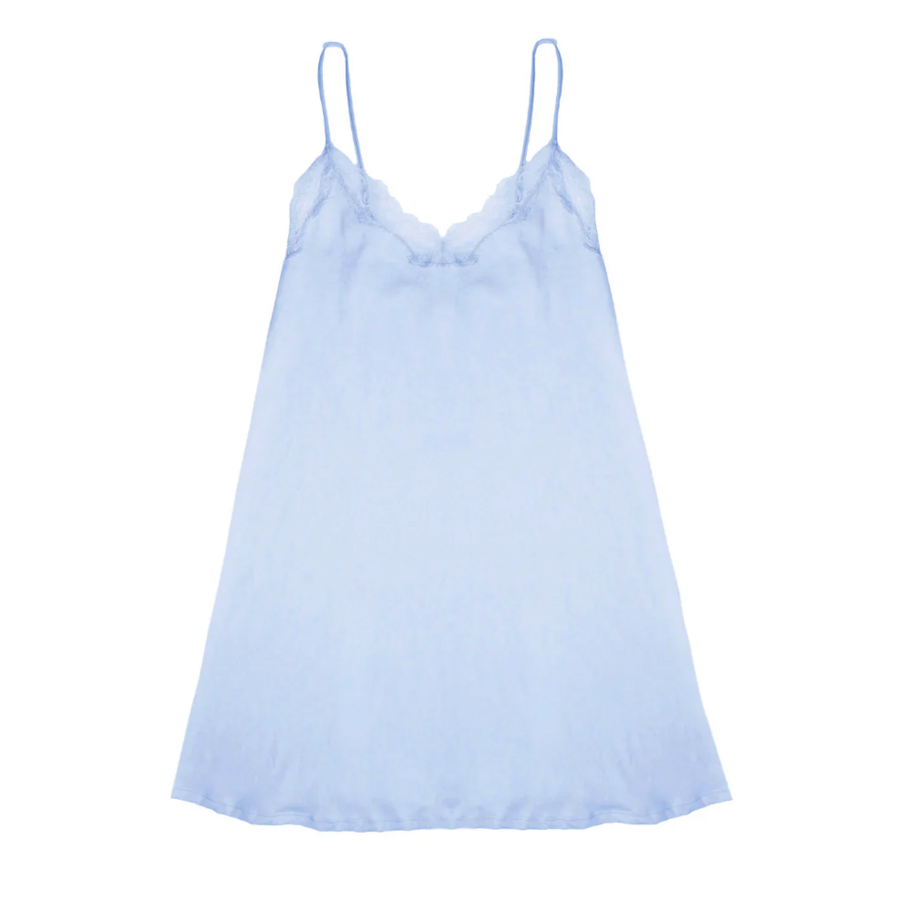Organic Cotton With Lace Trimmed Chemise With Adjustable Strap