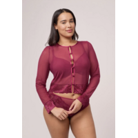 Vixen Mesh Top & Panty Set With High-Waist Brief