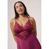 Vixen Bust Support Chemise Set With Matching Thong