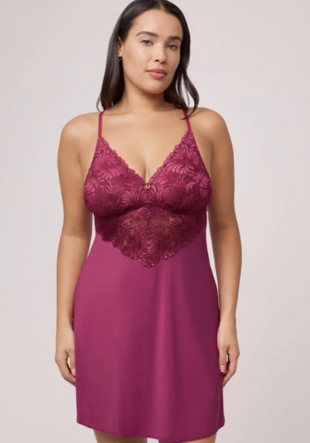 Vixen Bust Support Chemise Set With Matching Thong 
