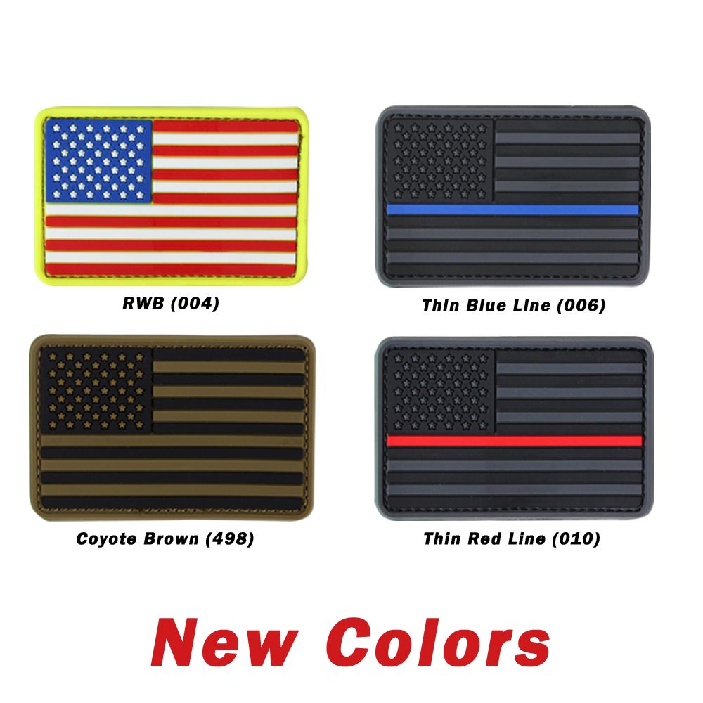 Pvc Us Flag Patch Red White Blue Sacramento Black