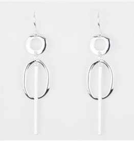 Lauren M Designs LM 19 2.5" shiny silver earrings