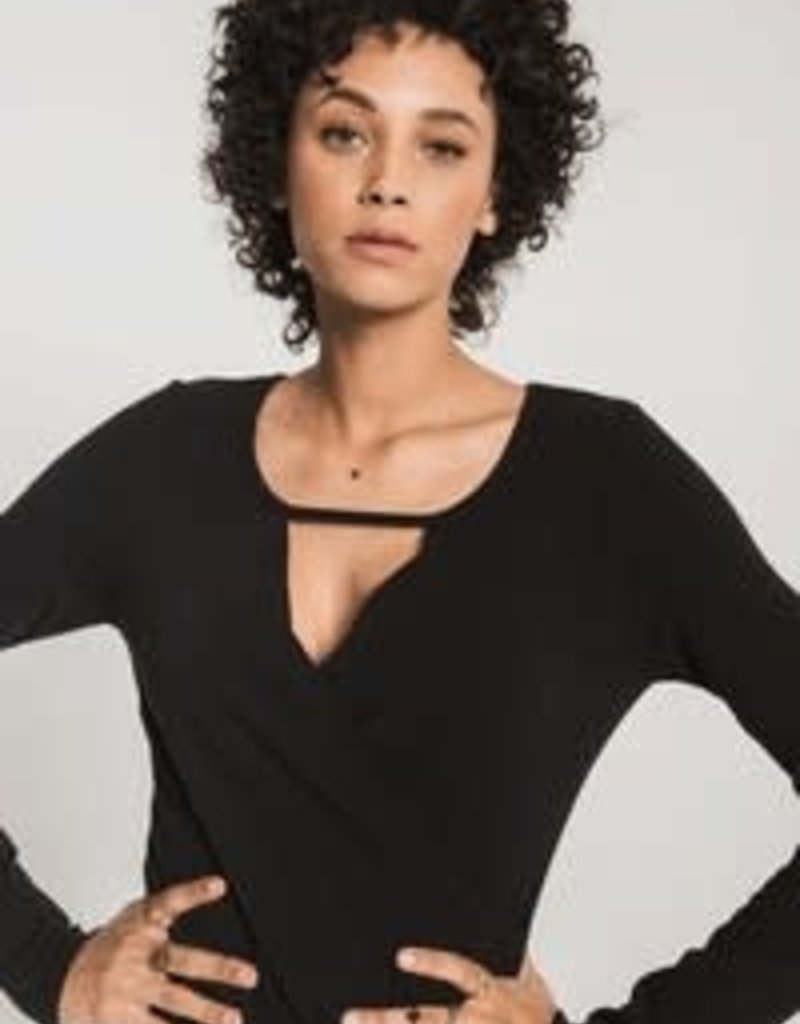 Z Supply The Wrap Long Sleeve Top Black