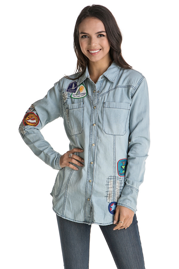 denim camp shirt