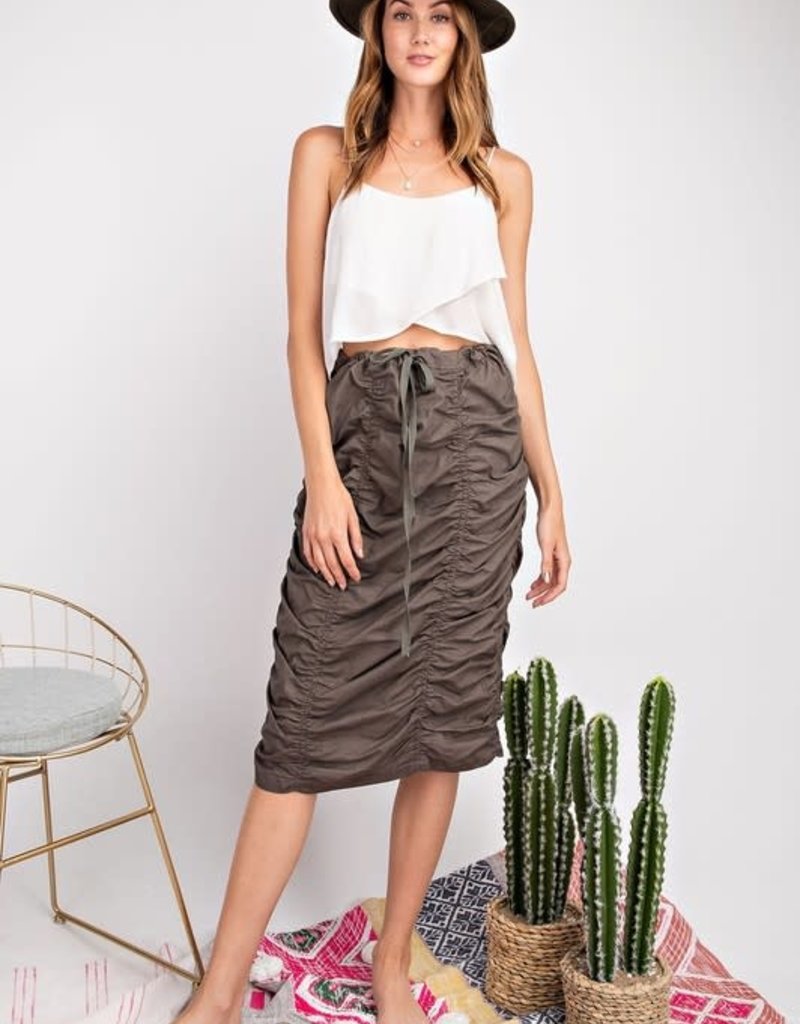 drawstring ruched skirt