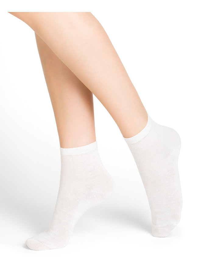 Chaussettes Courtes Lin Et Coton - blanc