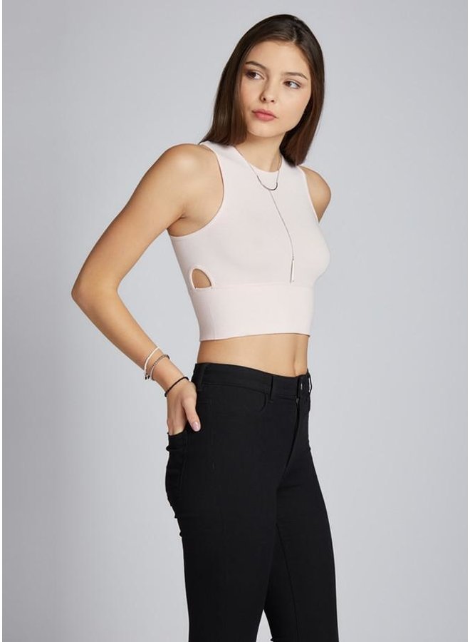 Cut out crop tank - pearl