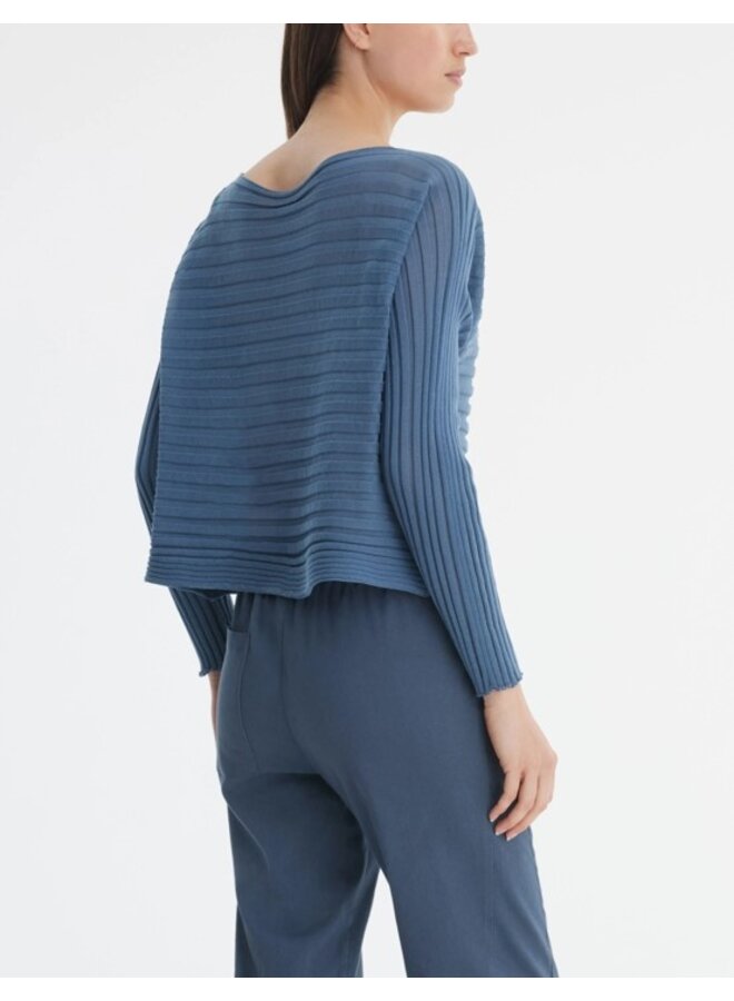 PULL sans couture, court - steel blue