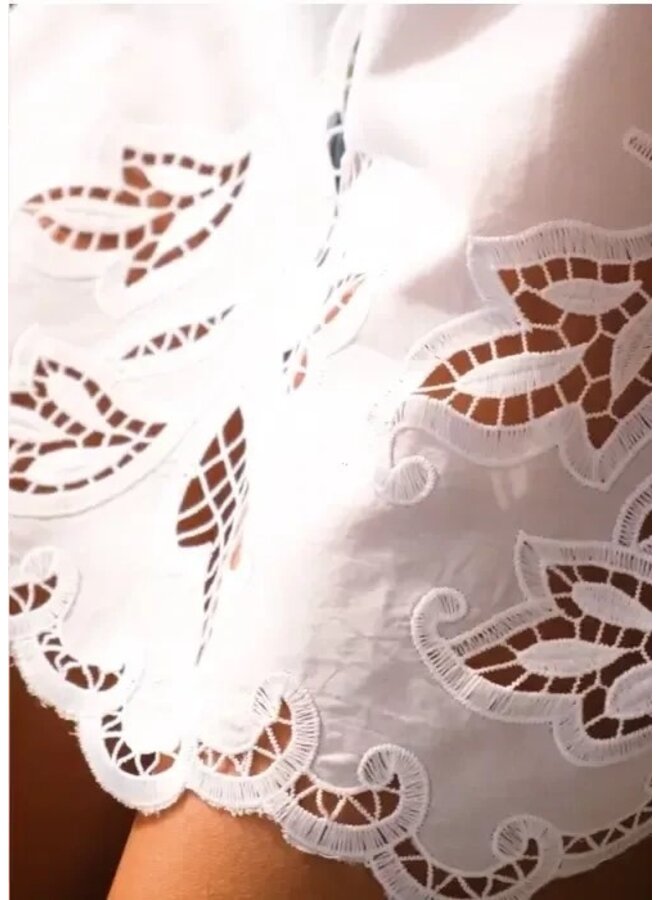 Robe tunique dentelle - blanche