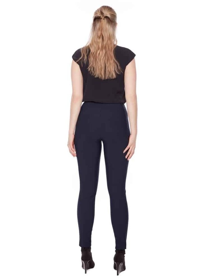 PANTALON SLIM PONTE - navy