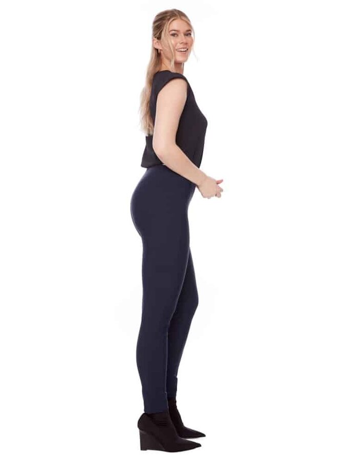 PANTALON SLIM PONTE - navy