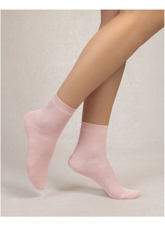 Chaussettes Courtes Satinées Rose
