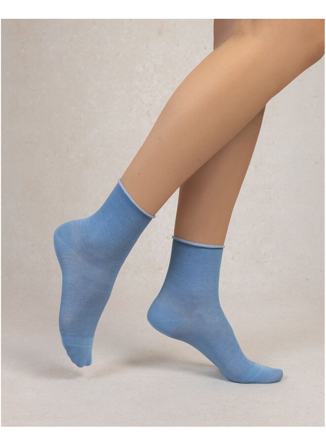 Chaussettes courtes veloutées - myosostis