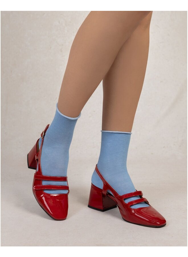 Chaussettes courtes veloutées - myosostis