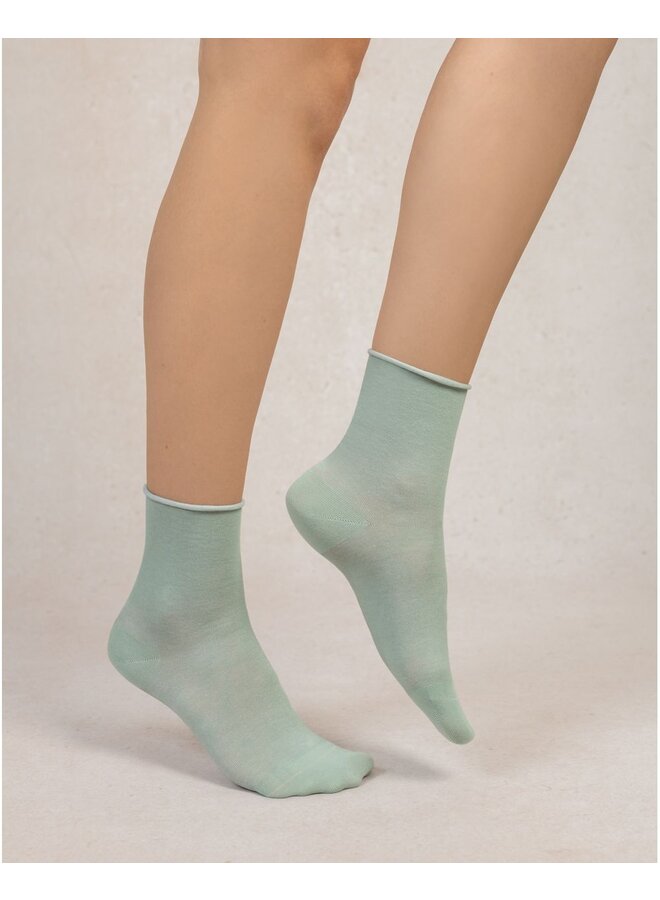 Chaussettes courtes veloutées - vert d'eau