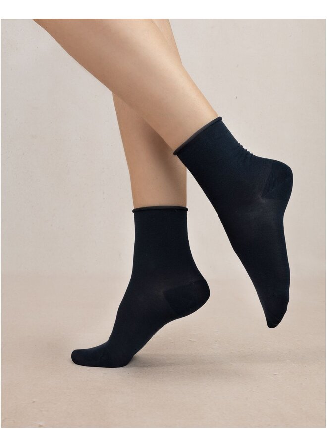 Chaussettes courtes veloutées - marine