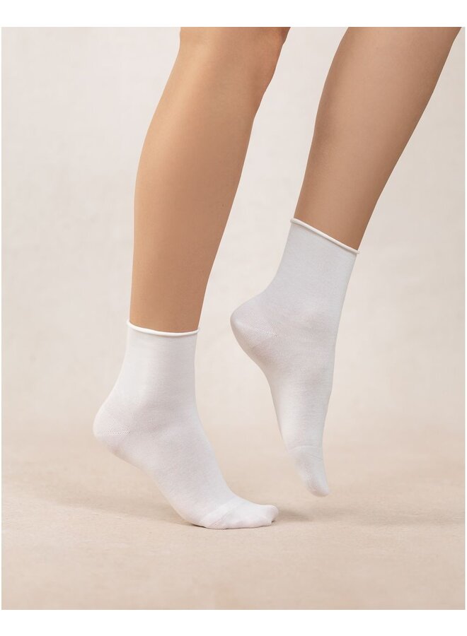 Chaussettes courtes veloutées - blanc