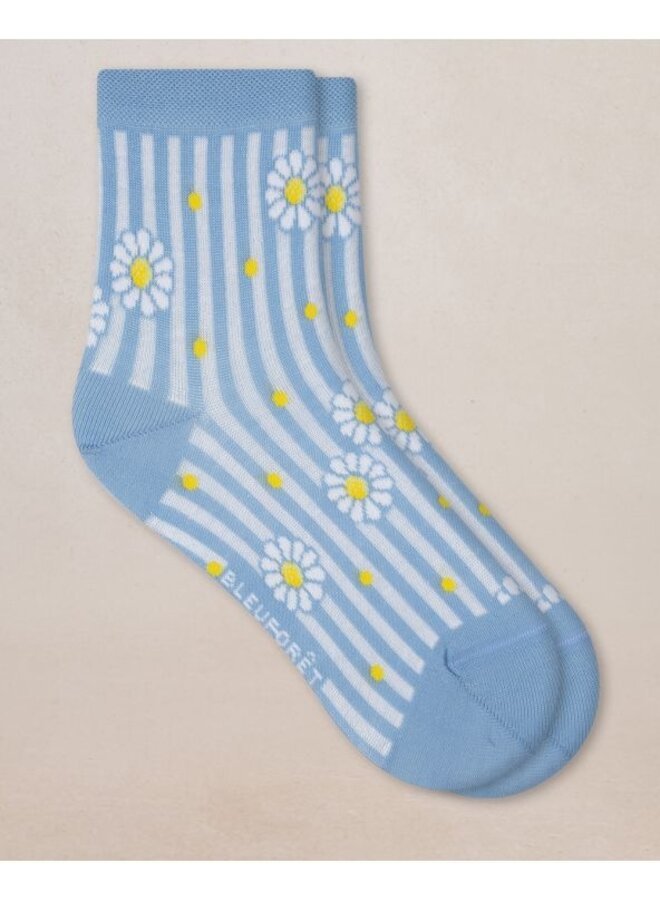 Chaussettes Courtes Fil D'Écosse Marguerites quartz