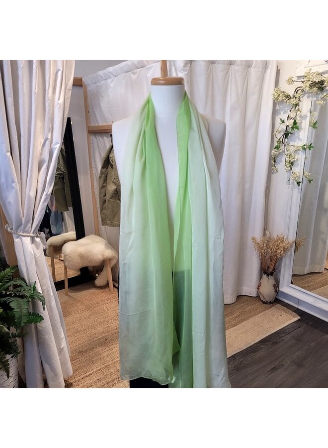 Écharpe mousseline- vert lime