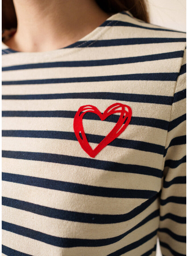 MERIDAME COEUR - écru/marine/tulipe