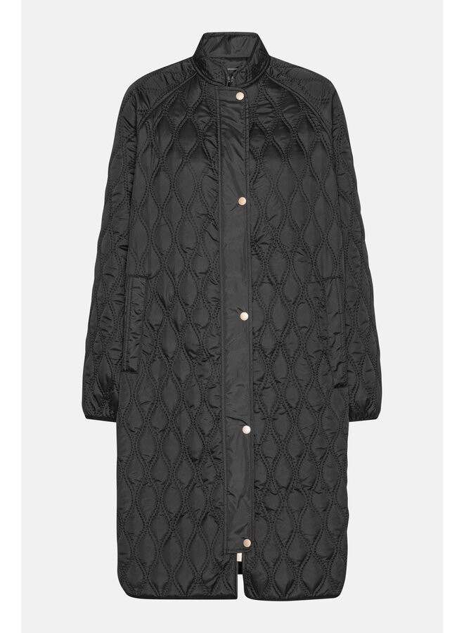 MANTEAU Long Quilt Jacket AROS05 - noir