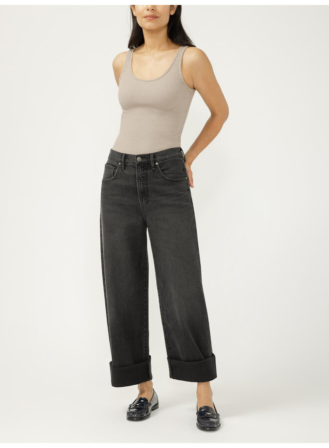 Be Easy High Rise Wide Leg Jeans - onyx