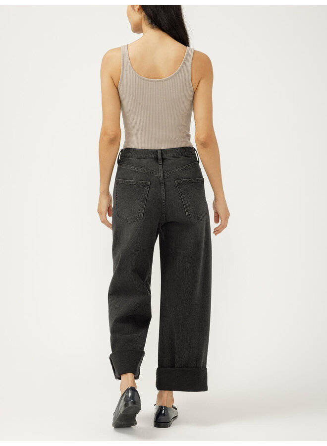 Be Easy High Rise Wide Leg Jeans - onyx