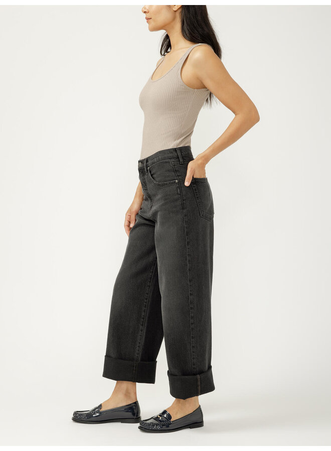 Be Easy High Rise Wide Leg Jeans - onyx