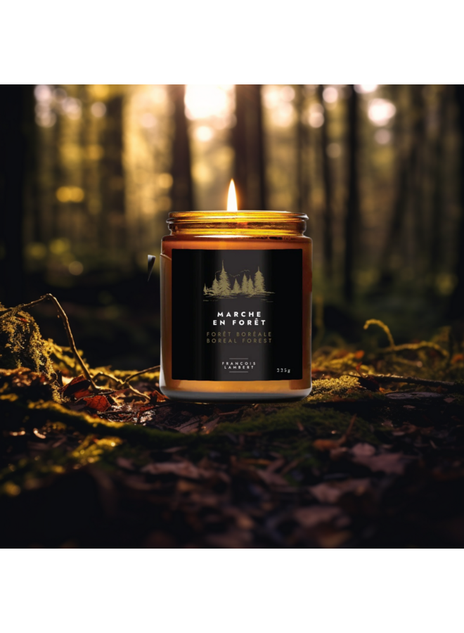 No.15 Marche en forêt - Bougie de soya, Forêt  boréale  Mèche de coton