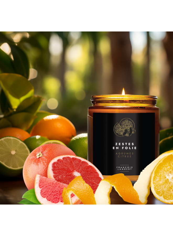 No.13 Zestes en folie - Bougie de soya aux  agrumes  Mèche de coton