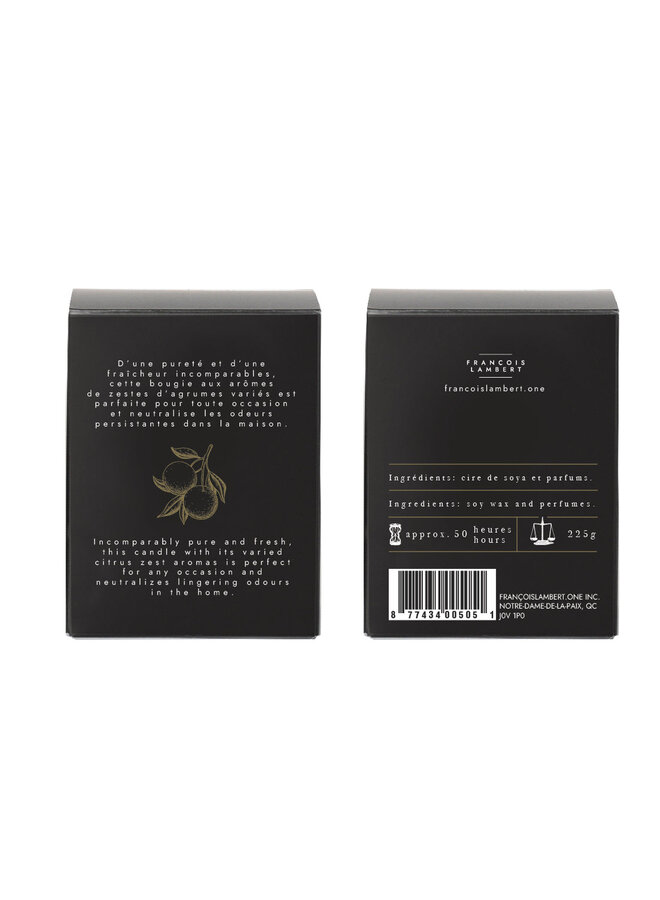 No.13 Zestes en folie - Bougie de soya aux  agrumes  Mèche de coton