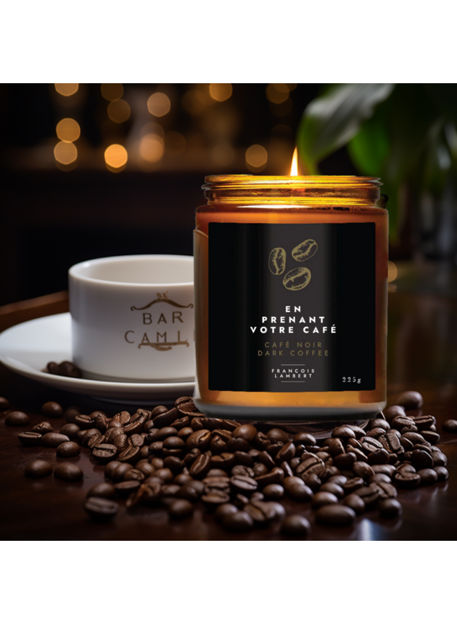No.7 En prenant votre  café - Bougie de soya,  Café noir  MÈCHE DE COTON