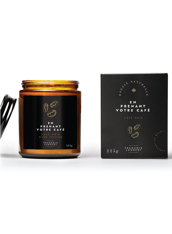 No.7 En prenant votre  café - Bougie de soya,  Café noir  MÈCHE DE COTON