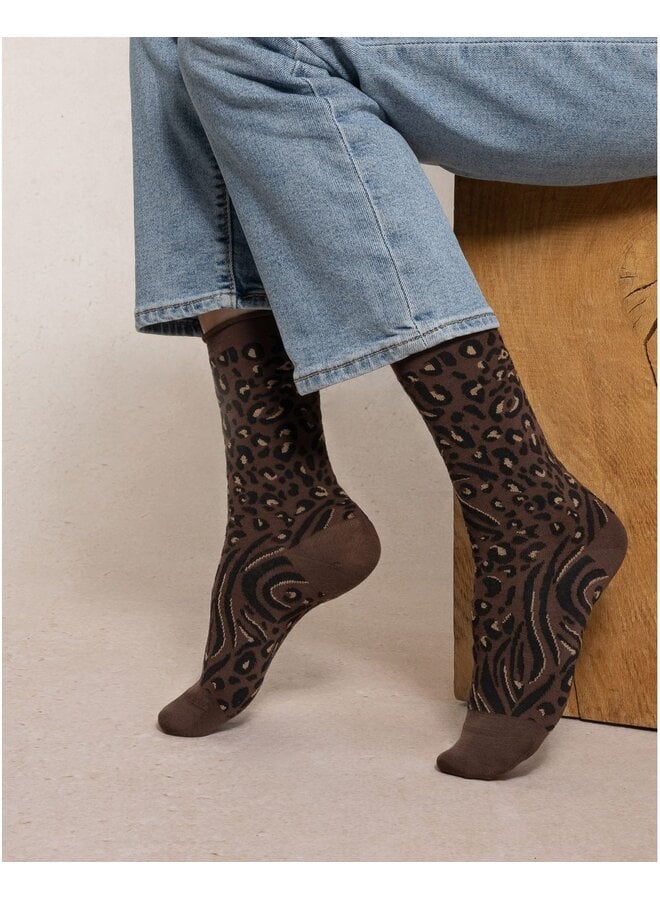 Chaussettes - laine mérinos - chocolat