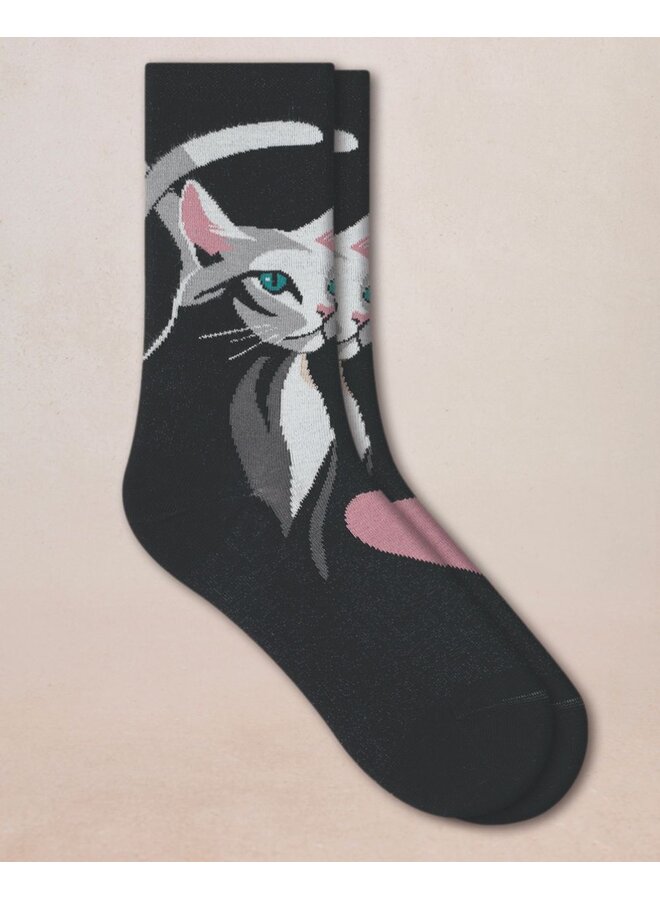 Chaussettes Motif Chat Noir