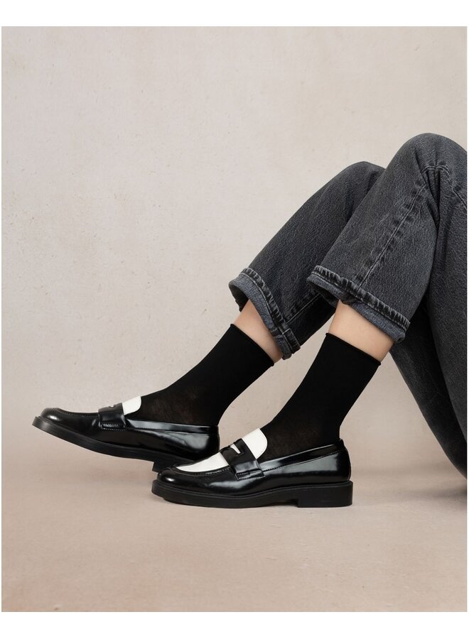 Duo chaussettes fleur de peau Noir