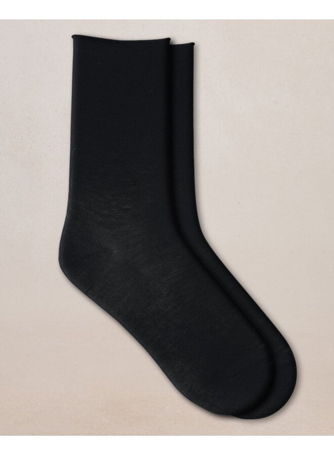 Duo chaussettes fleur de peau Noir