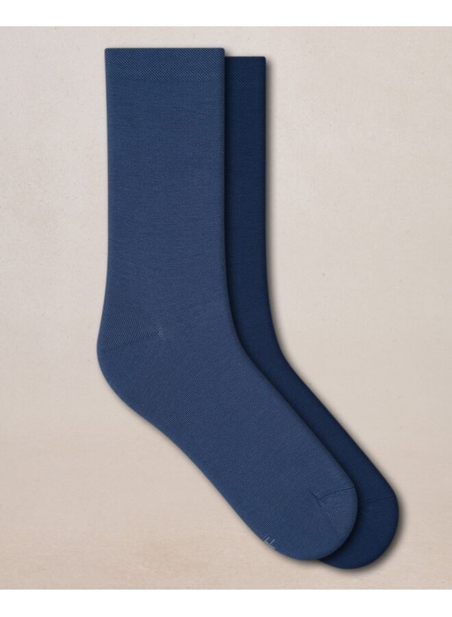 Duo Chaussettes 97% Coton unies Jean