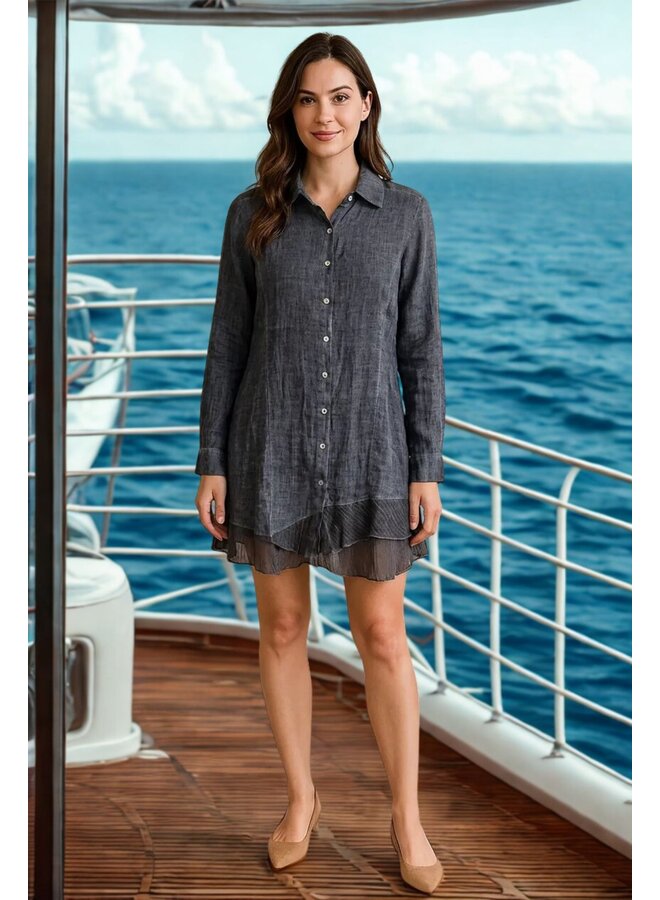 HAUT EN LIN - denim indigo