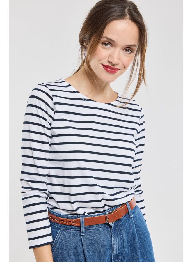 Marinière PLOZÉVET - blanc/rich navy