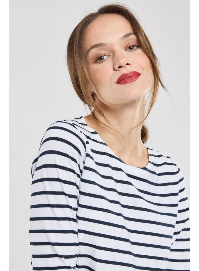 Marinière PLOZÉVET - blanc/rich navy