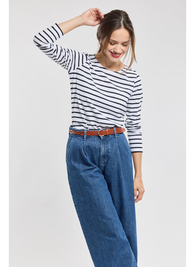 Marinière PLOZÉVET - blanc/rich navy