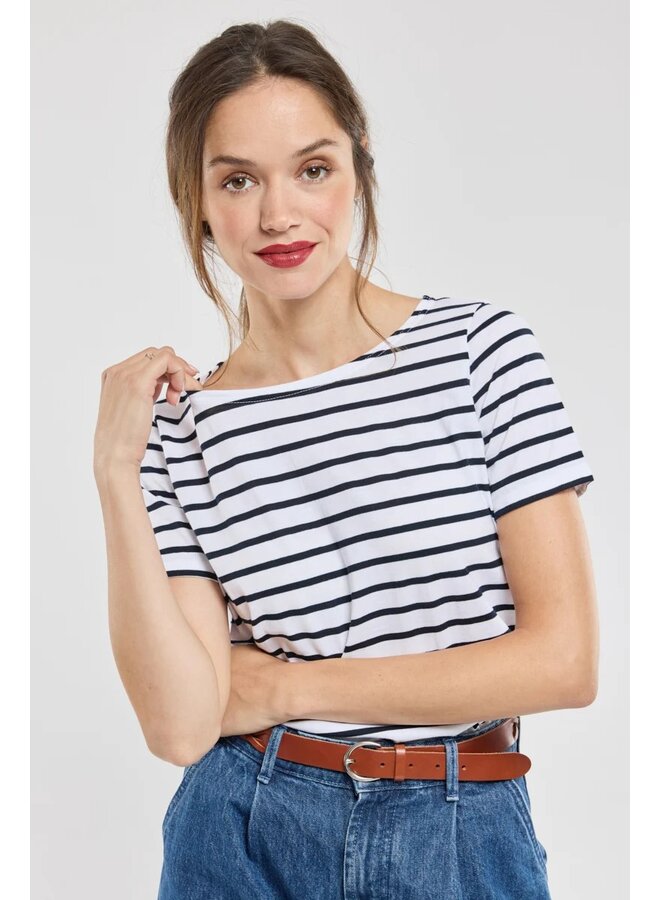 MARINIÈRE BRETONNE -  white/rich navy