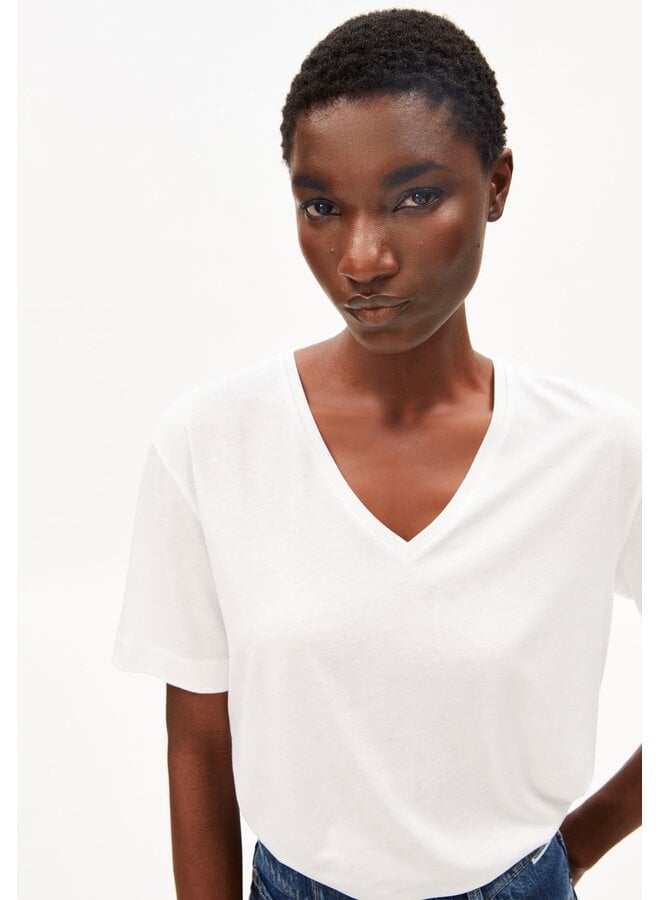 T-SHIRT v-neck - blanc