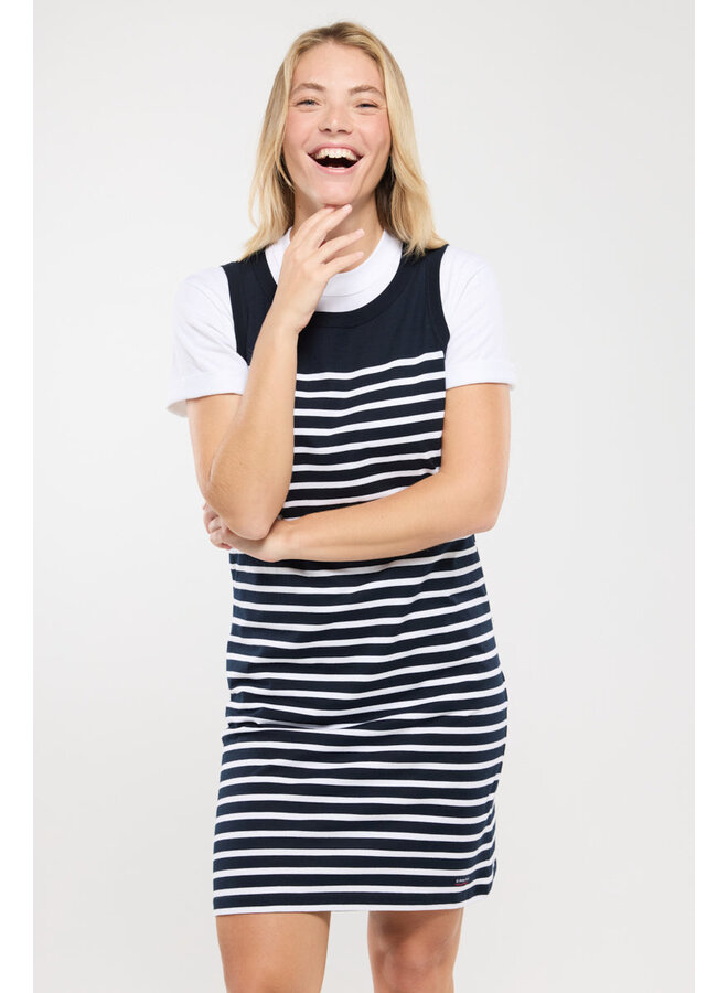 ROBE DÉBARDEUR - rich navy/white