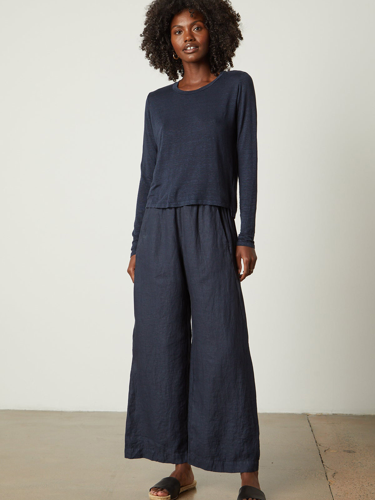 Lola woven linen pant shadow - Swell & Ginger