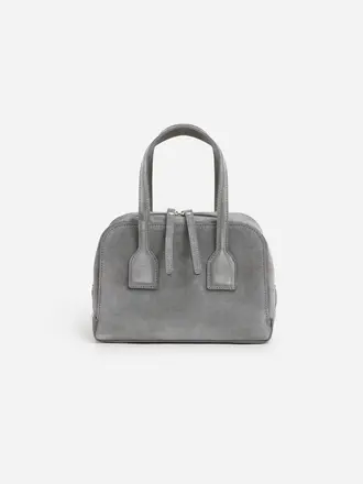FLATTERED Laci Mini Bowler Bag Suede Stone Grey
